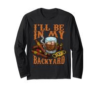 Funny Bourbon Cigar Backyard Fumer Boire Amant De Whisky Manche Longue