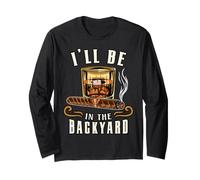 Funny Bourbon Cigar Backyard Fumer Boire Amant De Whisky Manche Longue