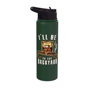 Funny Bourbon Cigar Backyard Fumer Boire Amant De Whisky Stainless Steel Insulated Water Bottle