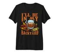 Funny Bourbon Cigar Backyard Fumer Boire Amant De Whisky T-Shirt Haut de Gamme