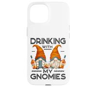 Funny Bourbon Lover Garden Gnomes Drinking with My Gnomies Coque pour iPhone 15