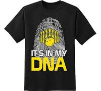 Funny Bowling is in My DNA T Shirt New Graphic Tee Black Manches Courtes(X-Large)