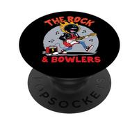 Funny Bowling The Rock and Bowlers Player Guitar Music Lover PopSockets PopGrip Adhésif