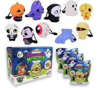 FUNNY BOX Doki Doki Squishy Monster,Portachiavi Squishy Antistress,3 Pezzi,Gadget Halloween Slow Rising-Puoi Trovare Vampiro,Fantasma,Mummia e Altri,Giochi per Bambini da Edicola