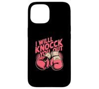 Funny Boxer Knock You Out Gants de Boxe I Will Knock You Out Coque pour iPhone 15