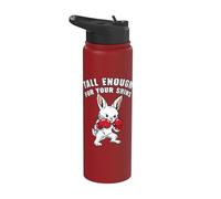 Funny Boxing Rabbit Tall Enough As for Shins Sarcastic Bunny Stainless Steel Insulated Water Bottle