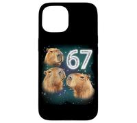 Funny Boys Girls 67 Meme Capybara Howling at The Moon 6 7 Coque pour iPhone 15