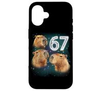 Funny Boys Girls 67 Meme Capybara Howling at The Moon 6 7 Coque pour iPhone 16