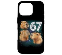 Funny Boys Girls 67 Meme Capybara Howling at The Moon 6 7 Coque pour iPhone 16 Pro