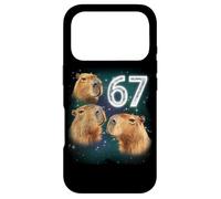 Funny Boys Girls 67 Meme Capybara Howling at The Moon 6 7 Coque pour iPhone 17 Pro