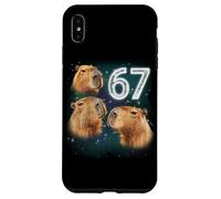 Funny Boys Girls 67 Meme Capybara Howling at The Moon 6 7 Coque pour iPhone XS Max