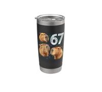 Funny Boys Girls 67 Meme Capybara Howling at The Moon 6 7 Gobelet isotherme en acier inoxydable double paroi