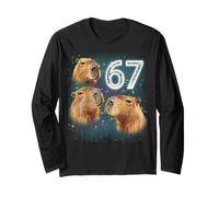 Funny Boys Girls 67 Meme Capybara Howling at The Moon 6 7 Manche Longue