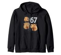 Funny Boys Girls 67 Meme Capybara Howling at The Moon 6 7 Sweat à Capuche