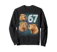 Funny Boys Girls 67 Meme Capybara Howling at The Moon 6 7 Sweatshirt