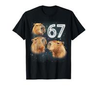 Funny Boys Girls 67 Meme Capybara Howling at The Moon 6 7 T-Shirt