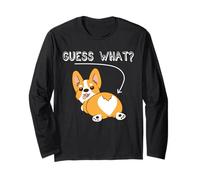 Funny Boys Guess What Butt Pembroke Welsh Corgi Dog Lover Manche Longue