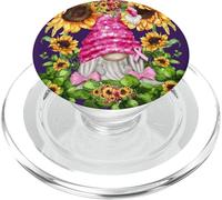 Funny Breast Cancer Survivor GNOME for Women Cute Sunflower PopSockets PopGrip pour MagSafe