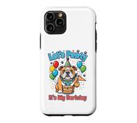 Funny British Bulldog Anniversaire Pet Party Célébration Coque pour iPhone 11 Pro