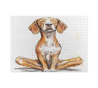 Funny Brittanys - Casse-tête en bois imprimé pour adultes - Puzzle en bois imprimé pour sports de yoga - Décorations amusantes pour fête de divertissement - 500 pièces