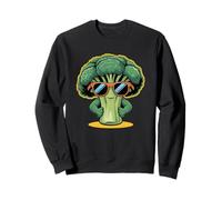Funny Broccoli Lover Cartoon with Sunglasses for Girls Boys Sweatshirt