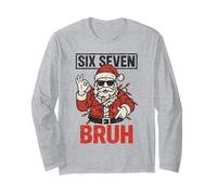 Funny Bruh 67 Six Seven 6 7 Meme Christmas Boys Kids Santa Manche Longue