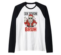 Funny Bruh 67 Six Seven 6 7 Meme Christmas Boys Kids Santa Manche Raglan