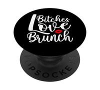 Funny Brunch Meme Apparel Bitches Love Brunch PopSockets PopGrip Adhésif