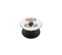 Funny Buffalo Gotta Go UFO Alien Desert Design Western Humour PopSockets PopGrip Adhésif