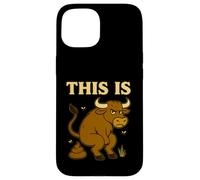 Funny Bull Pun - Humour de Toilette Humoristique « This is Bullshit » Coque pour iPhone 15