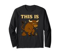 Funny Bull Pun - Humour de Toilette Humoristique « This is Bullshit » Manche Longue