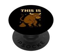 Funny Bull Pun - Humour de Toilette Humoristique « This is Bullshit » PopSockets PopGrip Adhésif