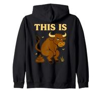 Funny Bull Pun - Humour de Toilette Humoristique « This is Bullshit » Sweat à Capuche