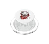 Funny Bull Terrier avec Casque d'écoute PopSockets PopGrip pour MagSafe