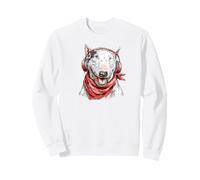 Funny Bull Terrier avec Casque d'écoute Sweatshirt