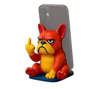 Funny Bulldog Phone Holder - Support de téléphone Bulldog en résine, porte-téléphone chien mignon de bureau, support universel pour smartphone avec base antidérapante, déco & cadeau original (#B)