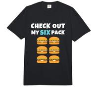 Funny Burger Lover Check Out My Six Pack Cheeseburger Comfort Colors Adult Heavyweight T-Shirt