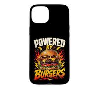 Funny Burger Saying Humor Joke Gag Powered by Coque pour iPhone 15 Plus