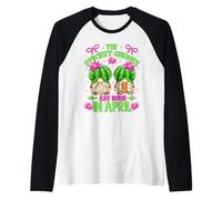 Funny Cactus for Women Who Born in April Birthday Gnomes Manche Raglan
