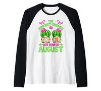Funny Cactus for Women Who Born in August Birthday Gnomes Manche Raglan