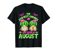Funny Cactus for Women Who Born in August Birthday Gnomes T-Shirt
