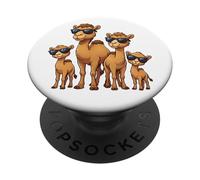 Funny Camel Family Wearing Sunglasses Arabian Animal Desert PopSockets PopGrip Adhésif