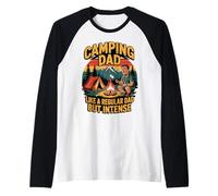 Funny Camping Dad Like a Regular Dad but Intense Manche Raglan