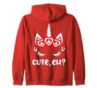 Funny Canadian Eh Girl Adorable Licorne Feuille d'érable Jour du Canada Sweat à Capuche