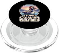 Funny Canadian Loon Meme Stupid Canadian Wolf Bird Retro PopSockets PopGrip pour MagSafe
