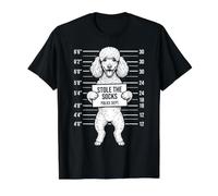 Funny Caniche Stole The Socks Police Lineup T-Shirt Graphique avec Valeur