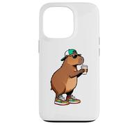 Funny Capybara, Capybara Drinking Coffee Coque pour iPhone 13 Pro