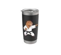 Funny Capybara doing Karate Samurai Ninja Capybara Gobelet isotherme en acier inoxydable double paroi