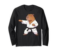 Funny Capybara Doing Karate Samurai Ninja Capybara Manche Longue