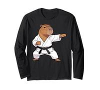Funny Capybara Doing Karate Samurai Ninja Capybara Manche Longue